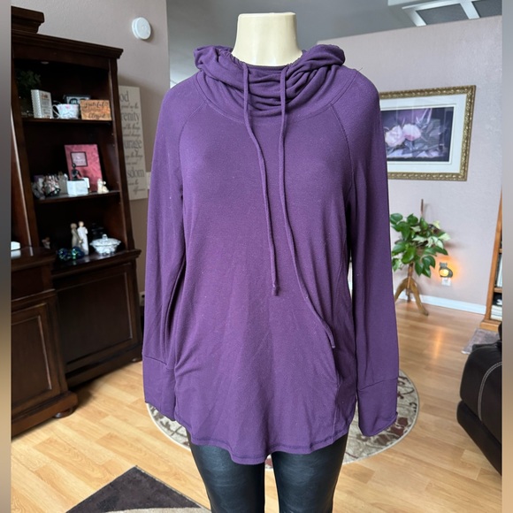 Pink Clover purple cowl neck long sleeve sweatshirt-size L - Picture 5 of 9